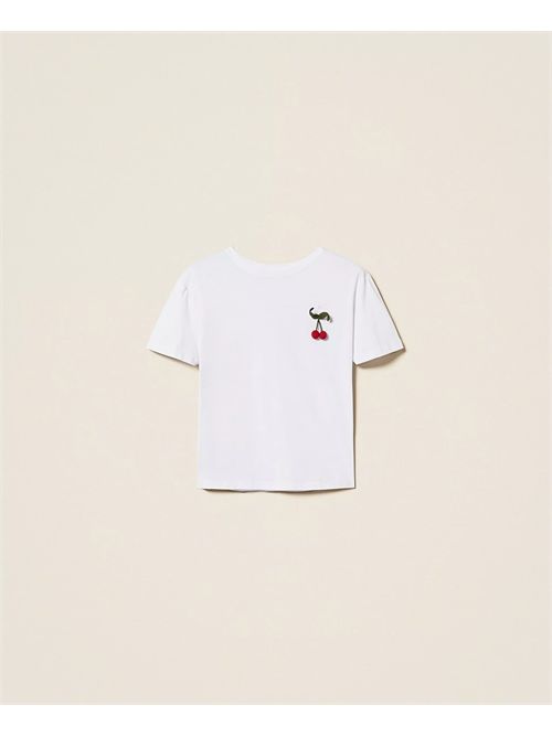 T-shirt regular con spilla crochet TWINSET | TT2271/00001